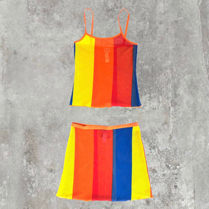 Dolce and Gabbana D&G Mesh Top and Skirt Set - D&G “Primary Colours” Beach Set | Default Title, Red