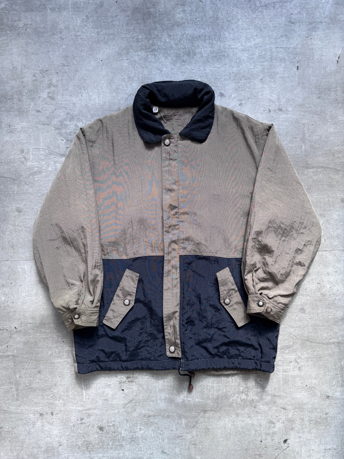 1990's Valentino Japan Crinkle Nylon Pillow Neck Parka | XL, Multicoloured
