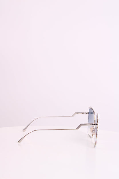 Fendi Embellished Square Sunglasses Blue/Red | O/S, Blue