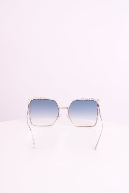 Fendi Embellished Square Sunglasses Blue/Red | O/S, Blue