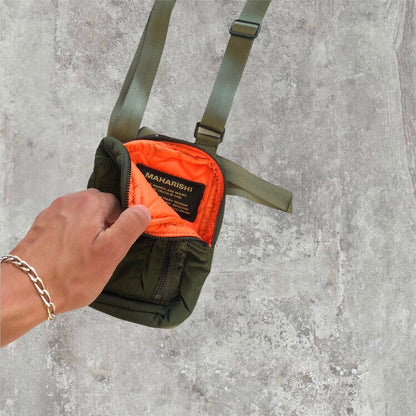 Maharishi Holster 2 Pouch Bum Bag / Chest Rig Khaki with Orange Lining | O/S, Multicoloured