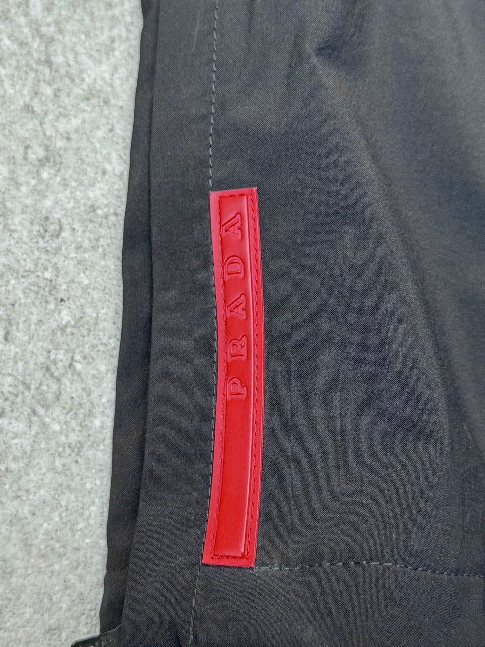 1998 Prada Multi-Zip Pockets Black Nylon Midi Skirt