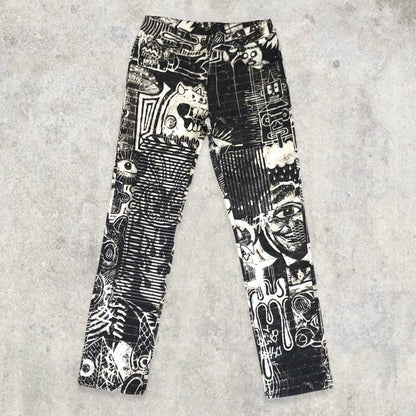 Jean Paul Gaultier Graphic Black and White Trousers | Default Title, Multicoloured