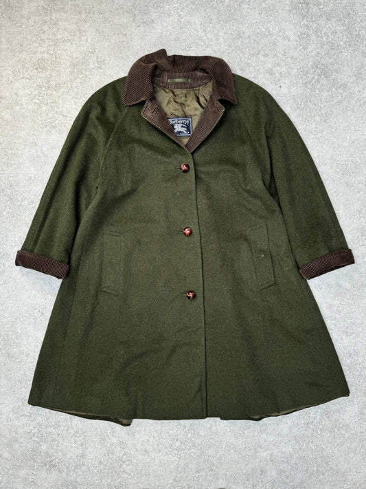 Burberry Alpaca Wool Corduroy Collar Mid-Length Car Coat