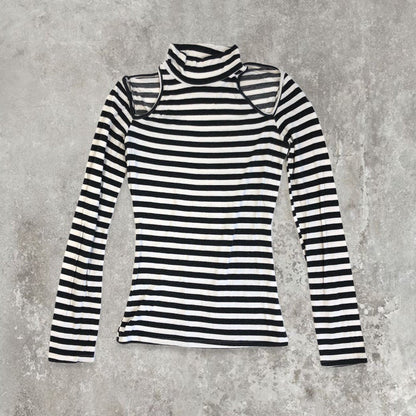 Morgan De Toi Cut Out Striped Top | Default Title, Black
