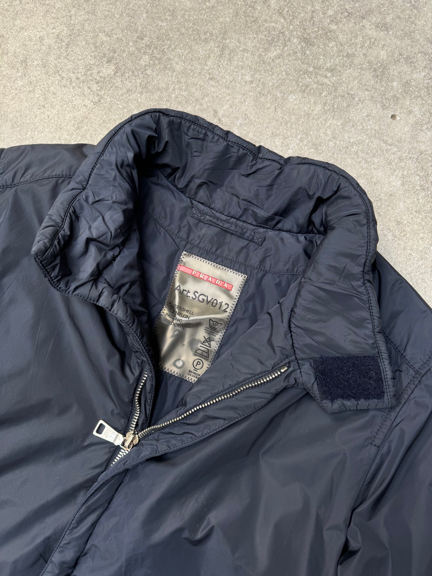 2008 Prada HIgh Neck Full Zip Nylon Jacket