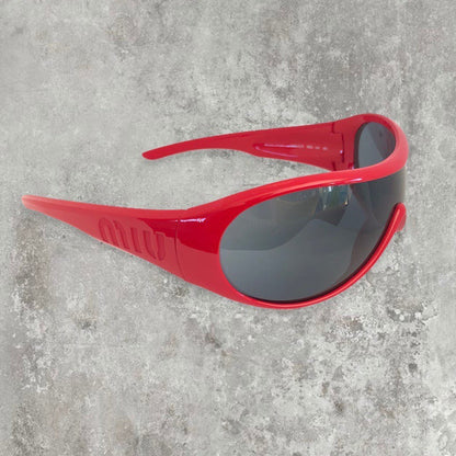 Miu Miu Archive Mask Wrap Sunglasses | O/S, Red