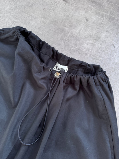 VT Rework: Oversized Black Cotton Drawcord Balloon Pants | O/S