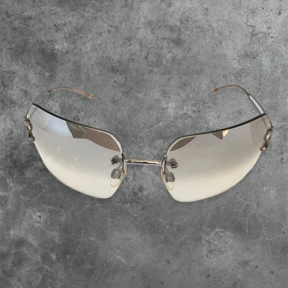 Chanel Rimless Sunglasses with CC logo | O/S, Grey