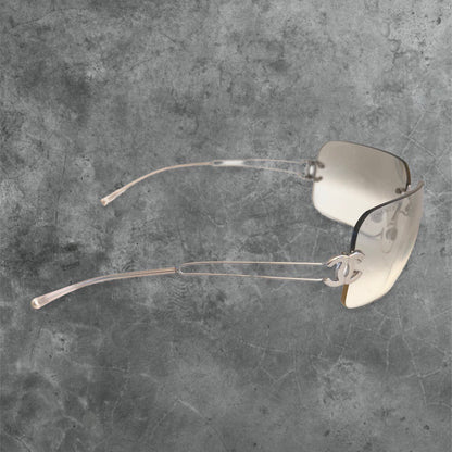 Chanel Rimless Sunglasses with CC logo | O/S, Grey