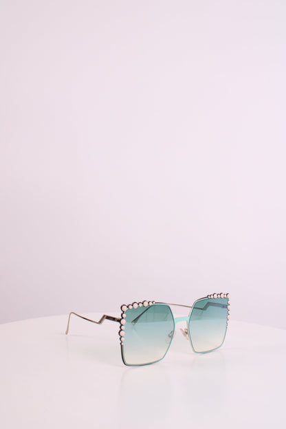 Fendi Embellished Square Sunglasses Green | O/S, Green