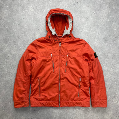 Stone Island Orange Raso Gommato Adjustable Hooded Jacket AW10 | X-Large, Multicoloured