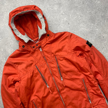 Stone Island Orange Raso Gommato Adjustable Hooded Jacket AW10 | X-Large, Multicoloured