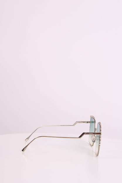 Fendi Embellished Square Sunglasses Green | O/S, Green