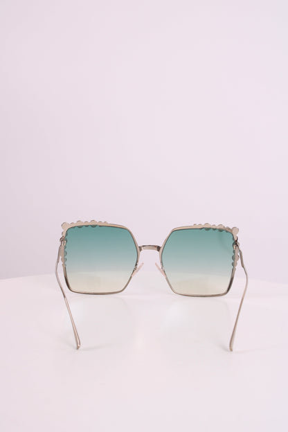 Fendi Embellished Square Sunglasses Green | O/S, Green