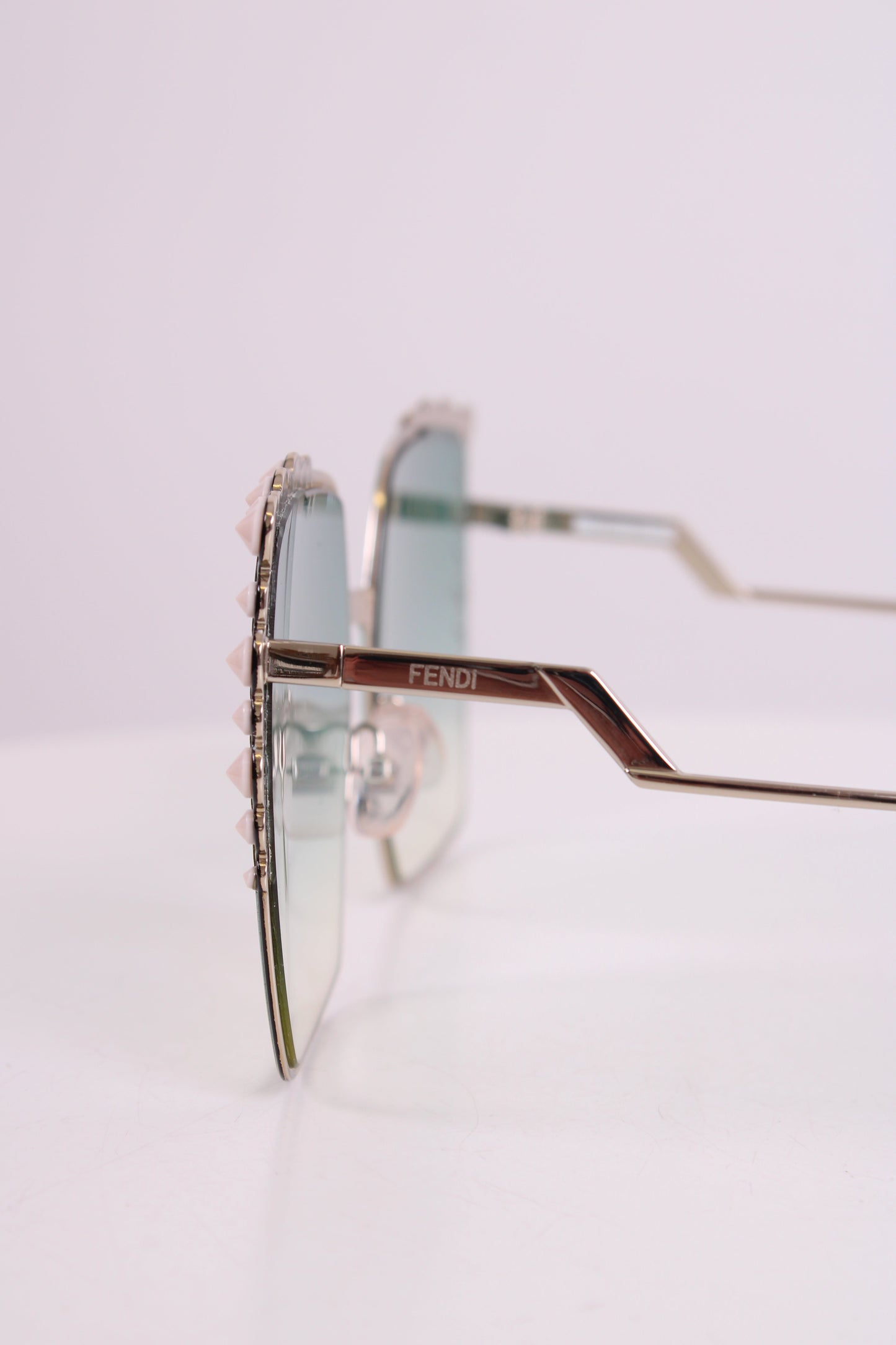 Fendi Embellished Square Sunglasses Green | O/S, Green