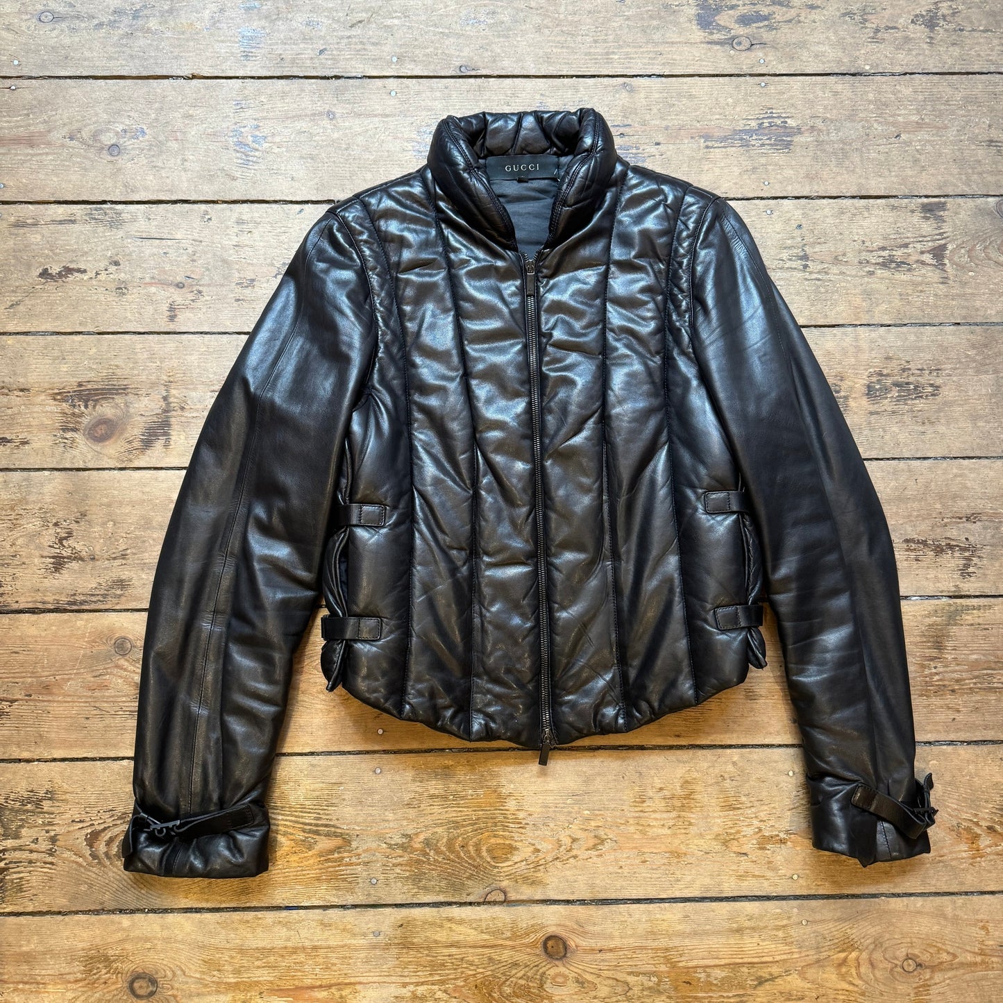 1990's Gucci Black Leather Jacket