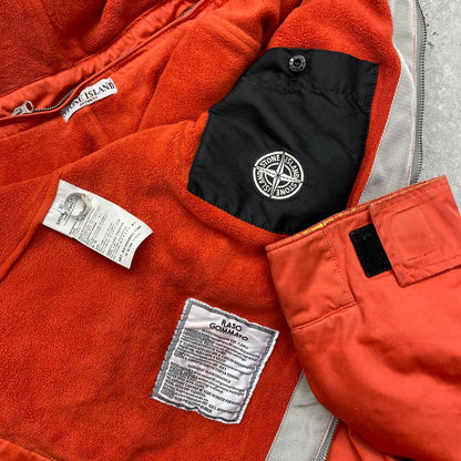 Stone Island Orange Raso Gommato Adjustable Hooded Jacket AW10 | X-Large, Multicoloured