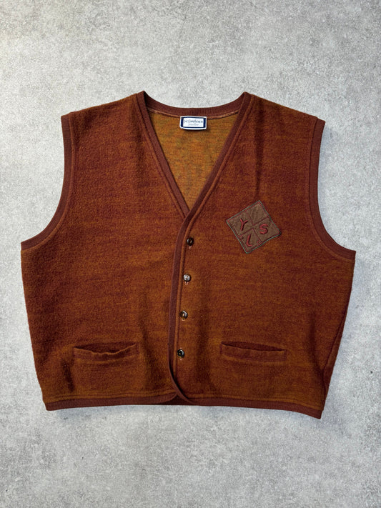 Yves Saint Laurent Vintage Logo Embroidered Wool Blended Waistcoat