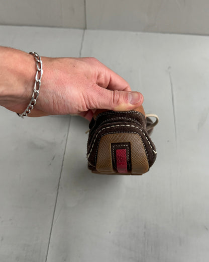 PRADA EARLY-2000'S BROWN LOW PROFILE SUEDE TRAINERS - UK 10 | UK 10, Brown