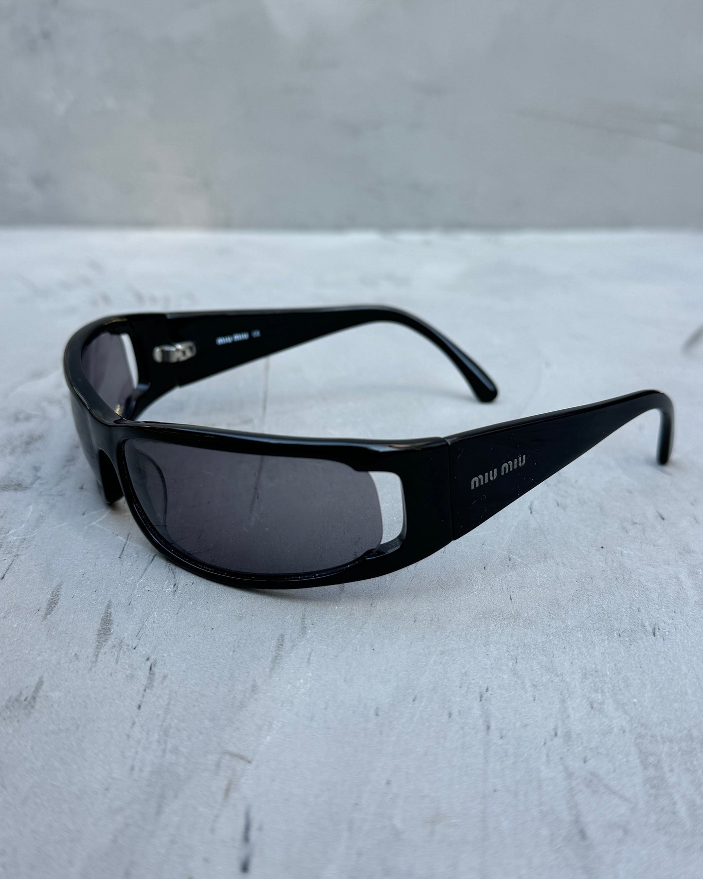 Miu Miu Wrap Around Black Sunglasses