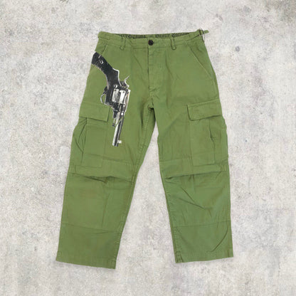 John Galliano 3/4 Length Pistol Gun Revolver Cargos | Default Title, Olive Green