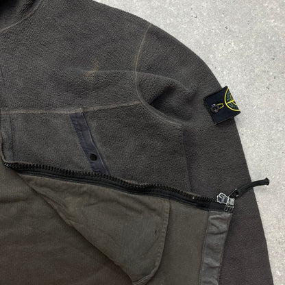 Stone Island Grey Fleece Hoodie AW03 | Medium, Grey