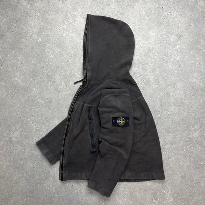 Stone Island Grey Fleece Hoodie AW03 | Medium, Grey