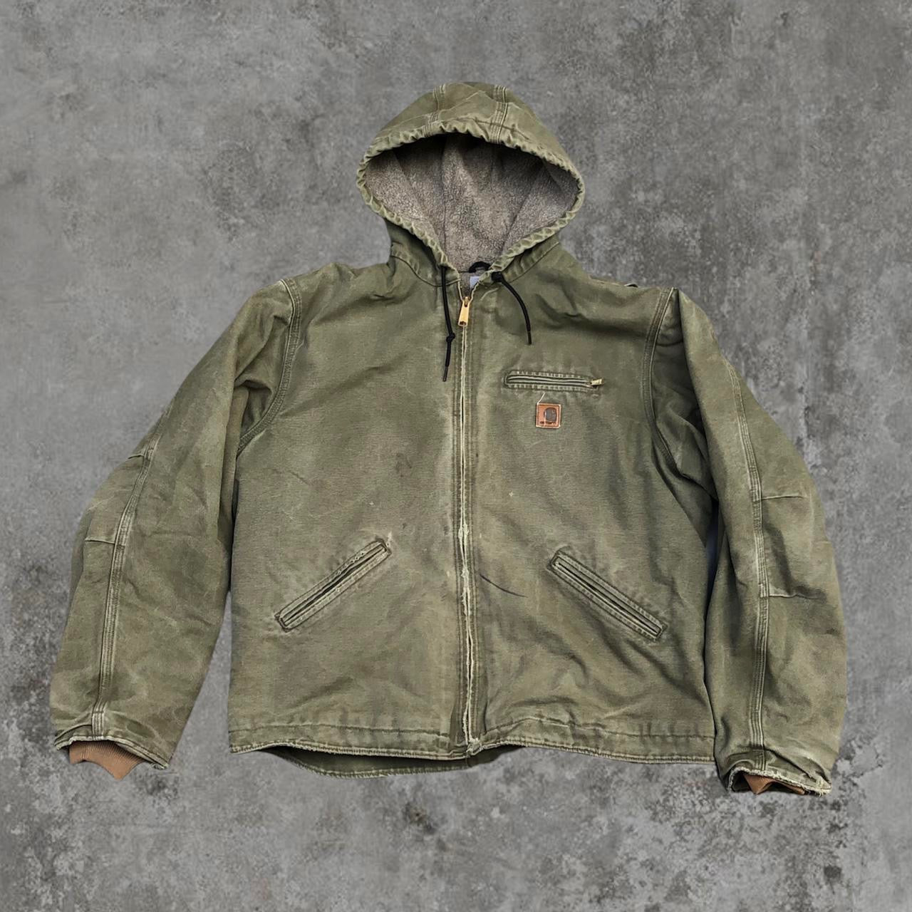 Carhartt Jacket - Hooded Green Carhartt Zip-Up Coat | Default Title, Green