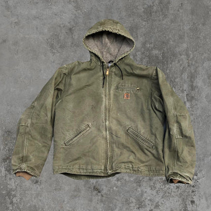 Carhartt Jacket - Hooded Green Carhartt Zip-Up Coat | Default Title, Green