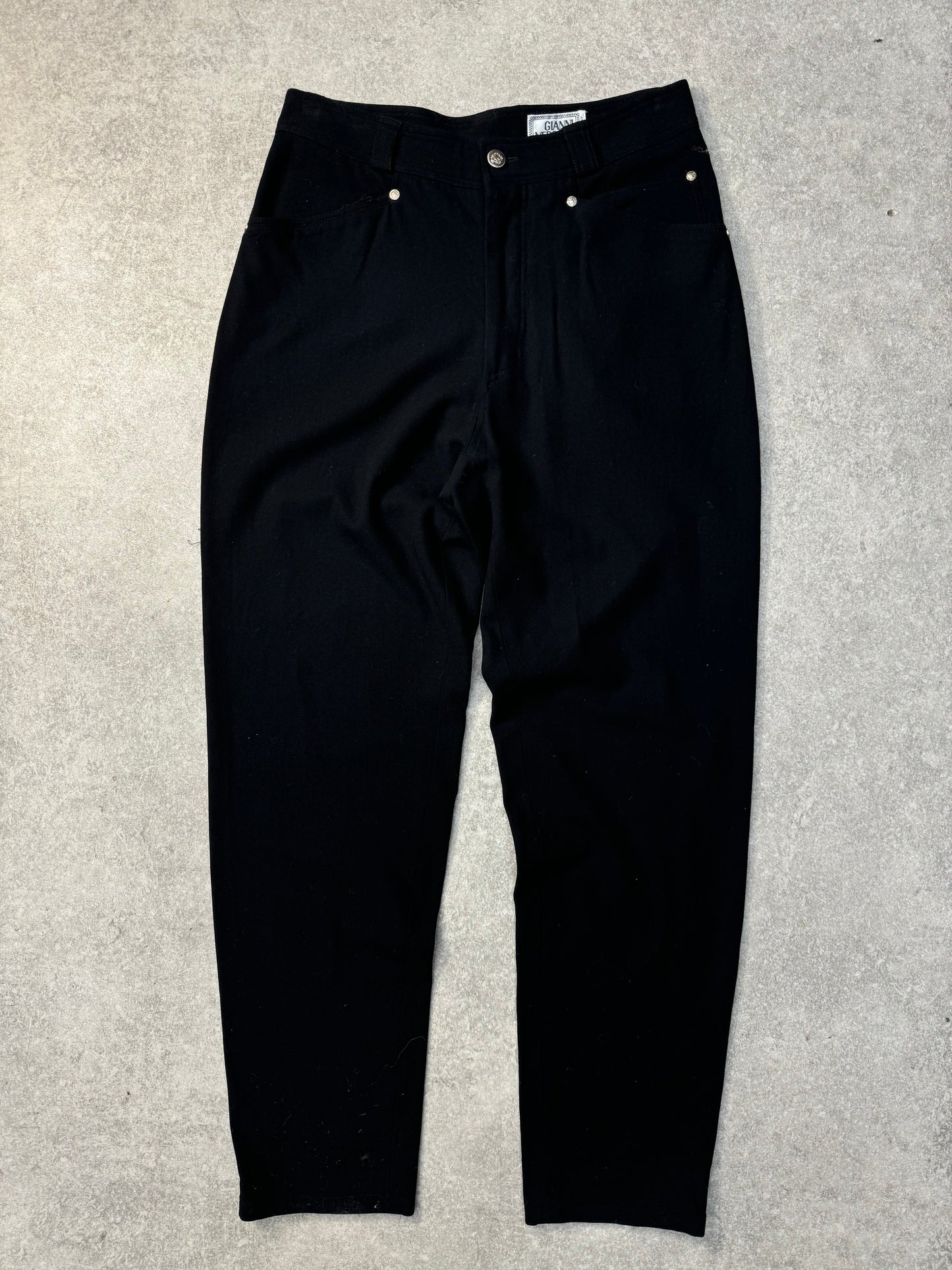 Versace High-Rise Sliver Button Details Trousers