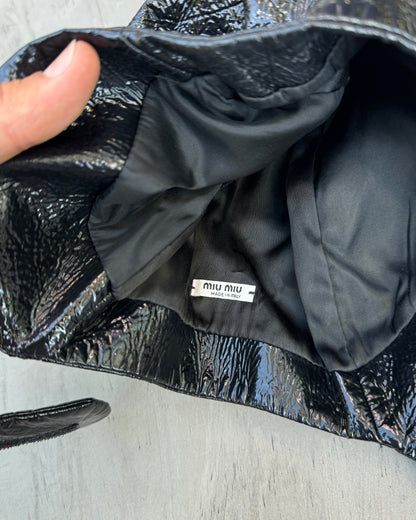 Miu Miu Patent Leather Aviator Cap