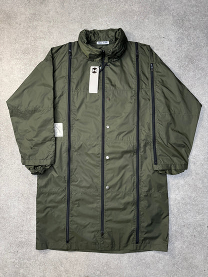 Issey Miyake Final Home Multi Zip Detail Long Nylon Parka Coat