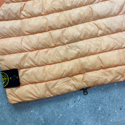 Stone Island Orange Garment Dyed Micro Yarn Down Puffer Gilet | Small, Orange