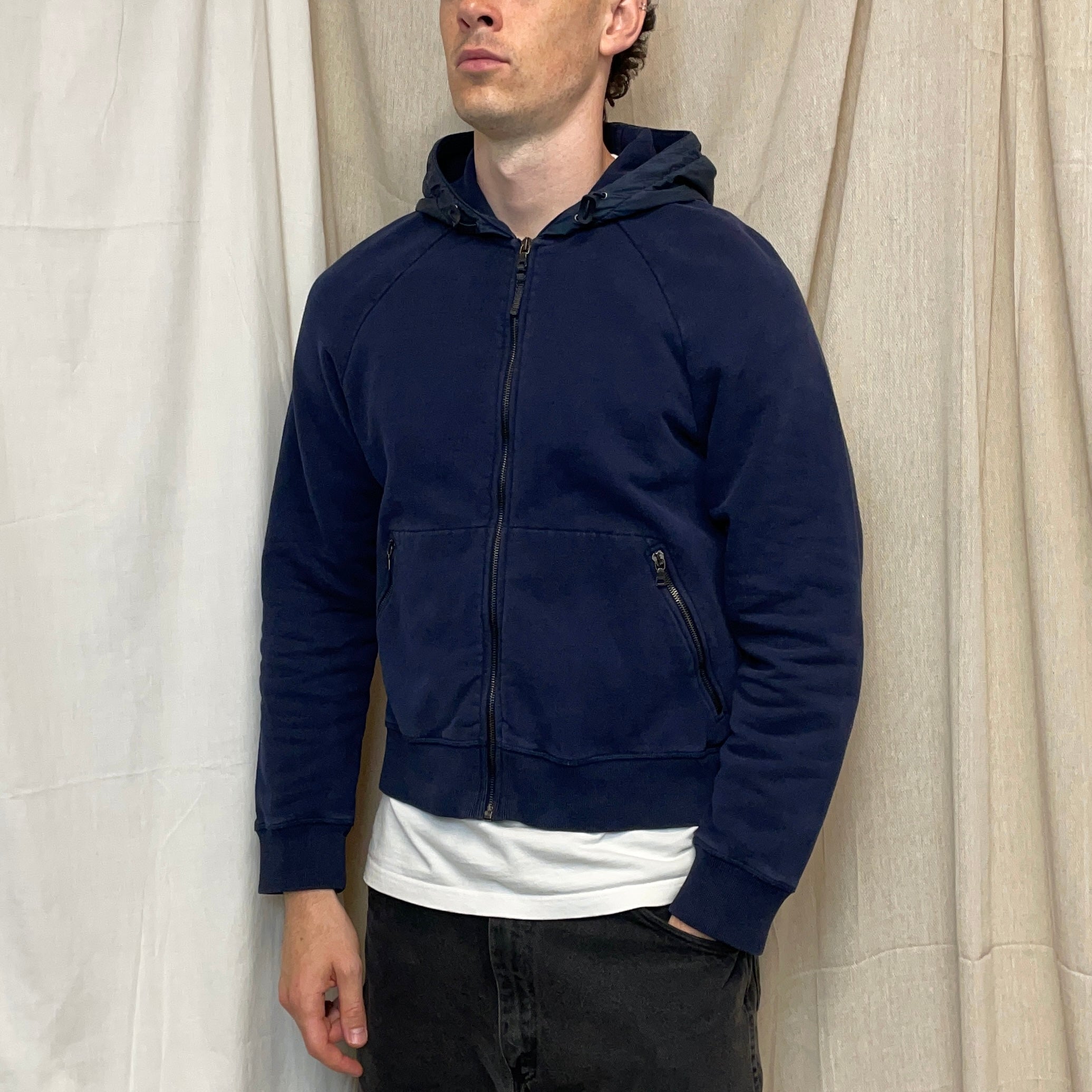 Prada Sport Navy 2012 Nylon Hood Zip-Through Hoodie – Known Source