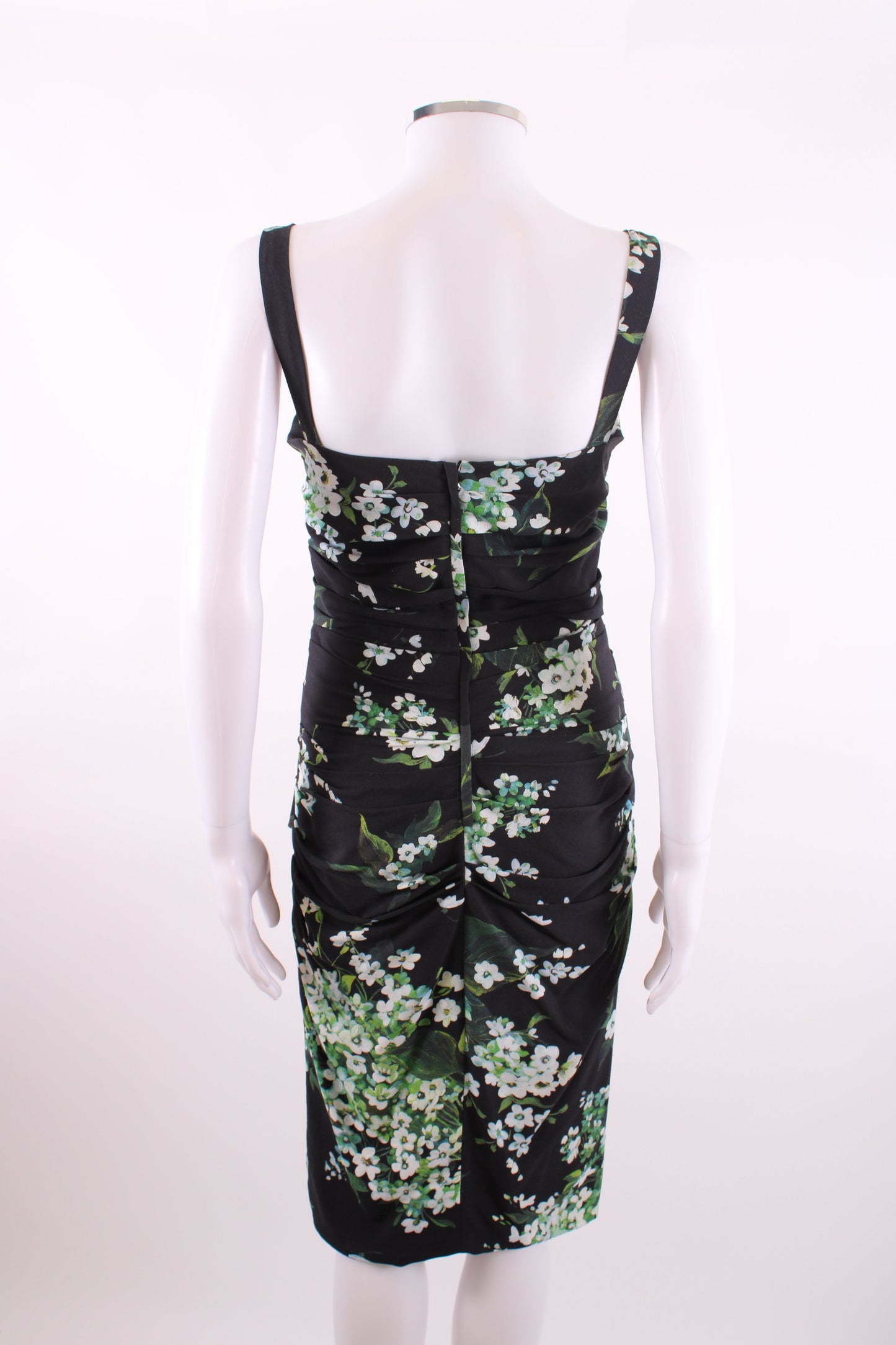 Dolce & Gabanna Floral Print Draped Dress Black 40 | O/S, Black