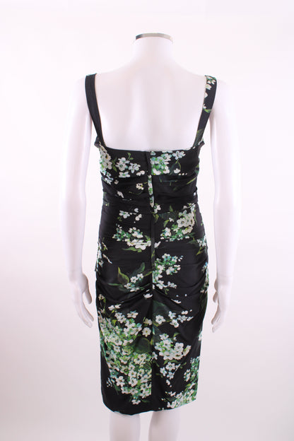 Dolce & Gabanna Floral Print Draped Dress Black 40 | O/S, Black