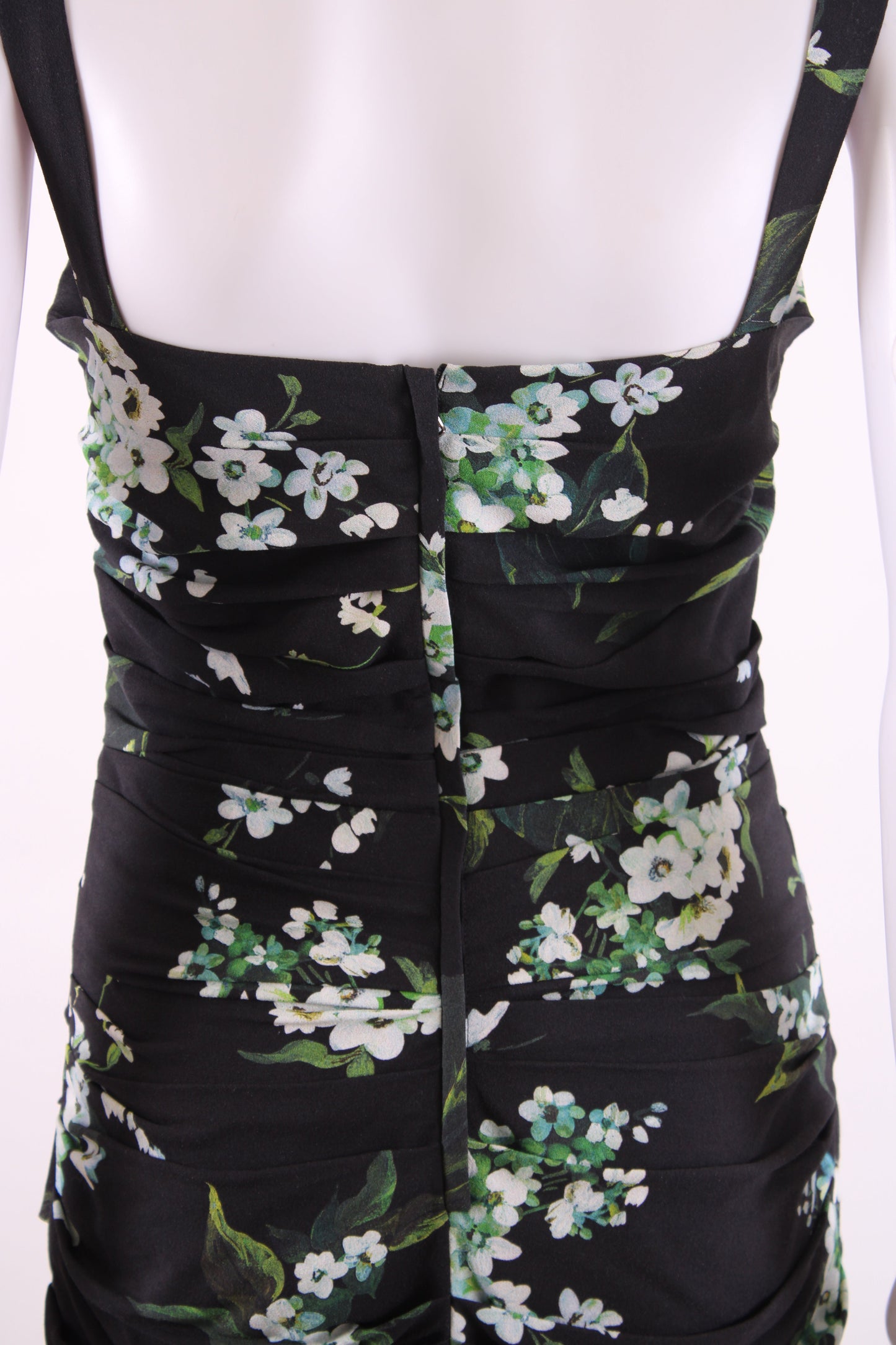 Dolce & Gabanna Floral Print Draped Dress Black 40 | O/S, Black