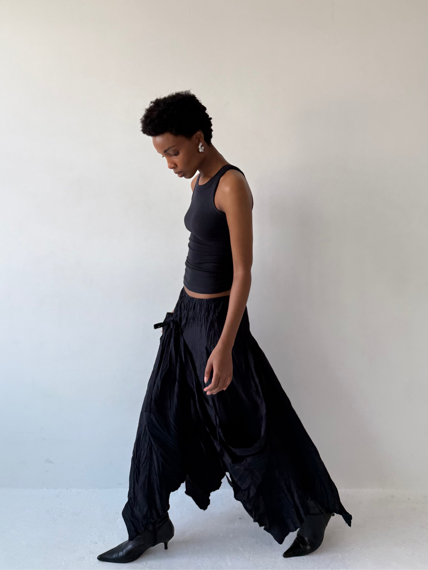 ASYMMETRIC DRAPED SKIRT | Default Title, Black