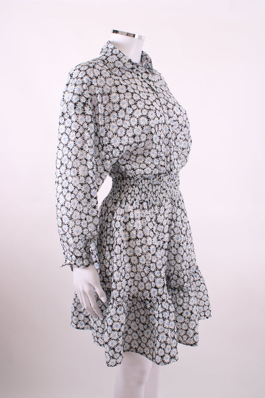 Maje Floral Mini Dress Blue 36 | O/S, Blue
