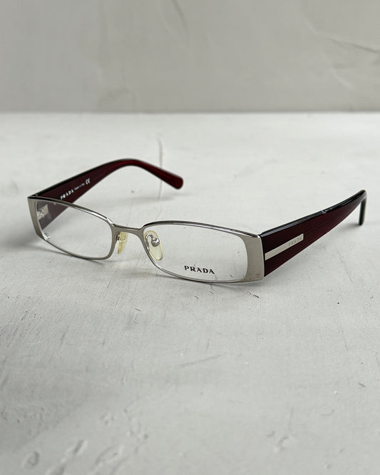 PRADA CLEAR LENS BAYONETTA EYE GLASSES | O/S, Red