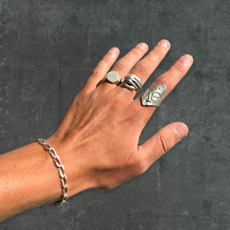 Abstract Face Ring | O/S, Red