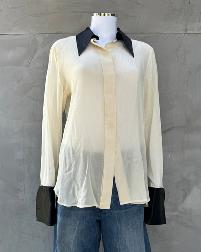 Marc Jacobs Dagger Collar Sheer Wool Shirt