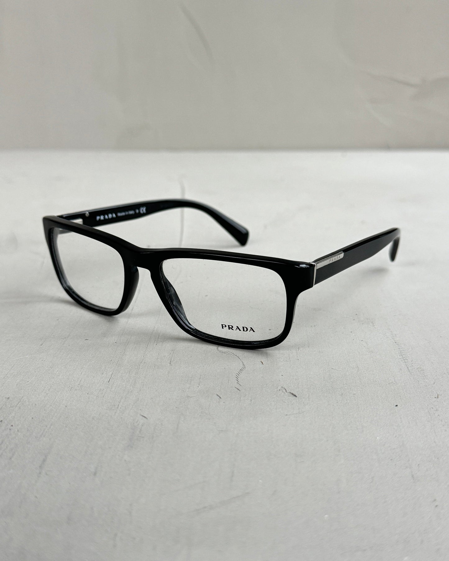 PRADA CLEAR LENS EYE GLASSES | O/S, Black