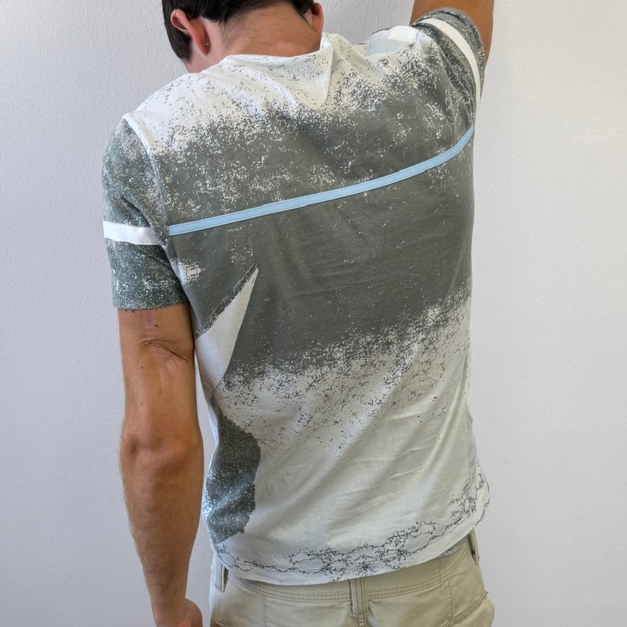 ENQUIRE FOR PRICE - Prada Sport Blue & Grey 00s Heatmap T-Shirt | Medium, Blue