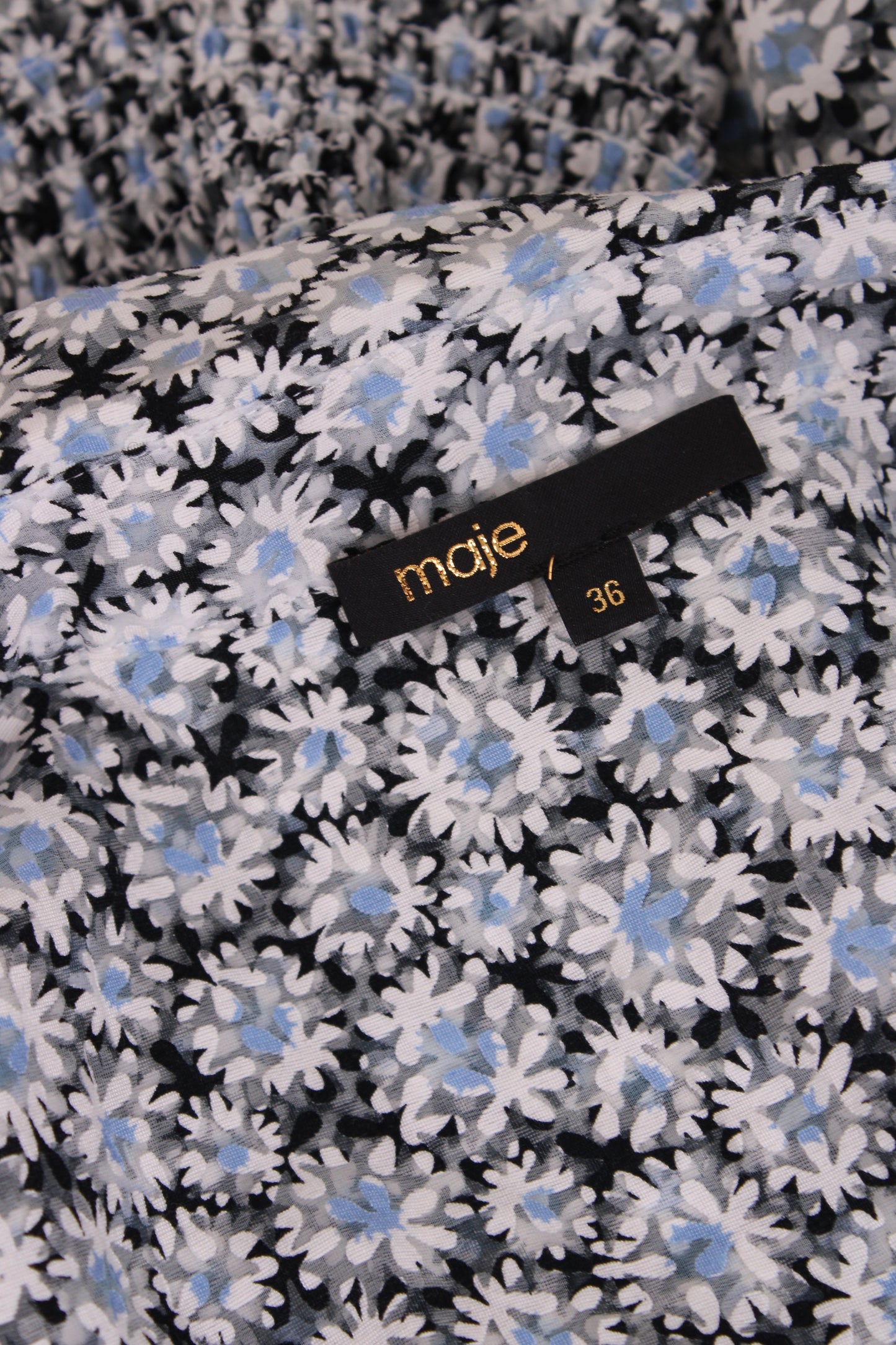 Maje Floral Mini Dress Blue 36 | O/S, Blue