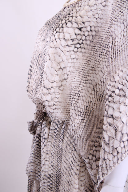 My Story Paris Snake Print Sheer Mini Dress Grey, Gold, White S/M | Small, Multicoloured