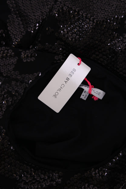 See By Chloe S/S Sequin Dress Black 12 | O/S, Black