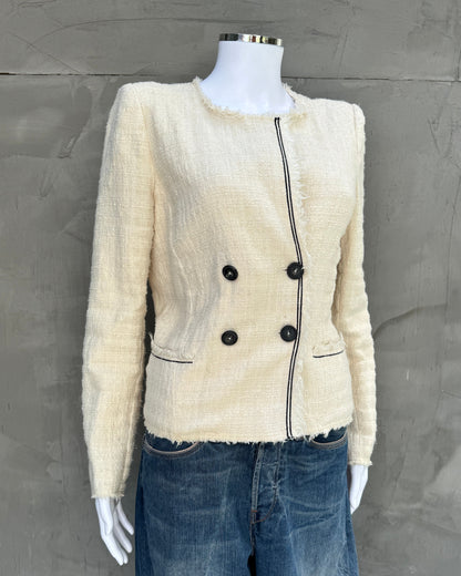 Isabel Marant Étoile Textured Cotton Asymmetric Jacket - L