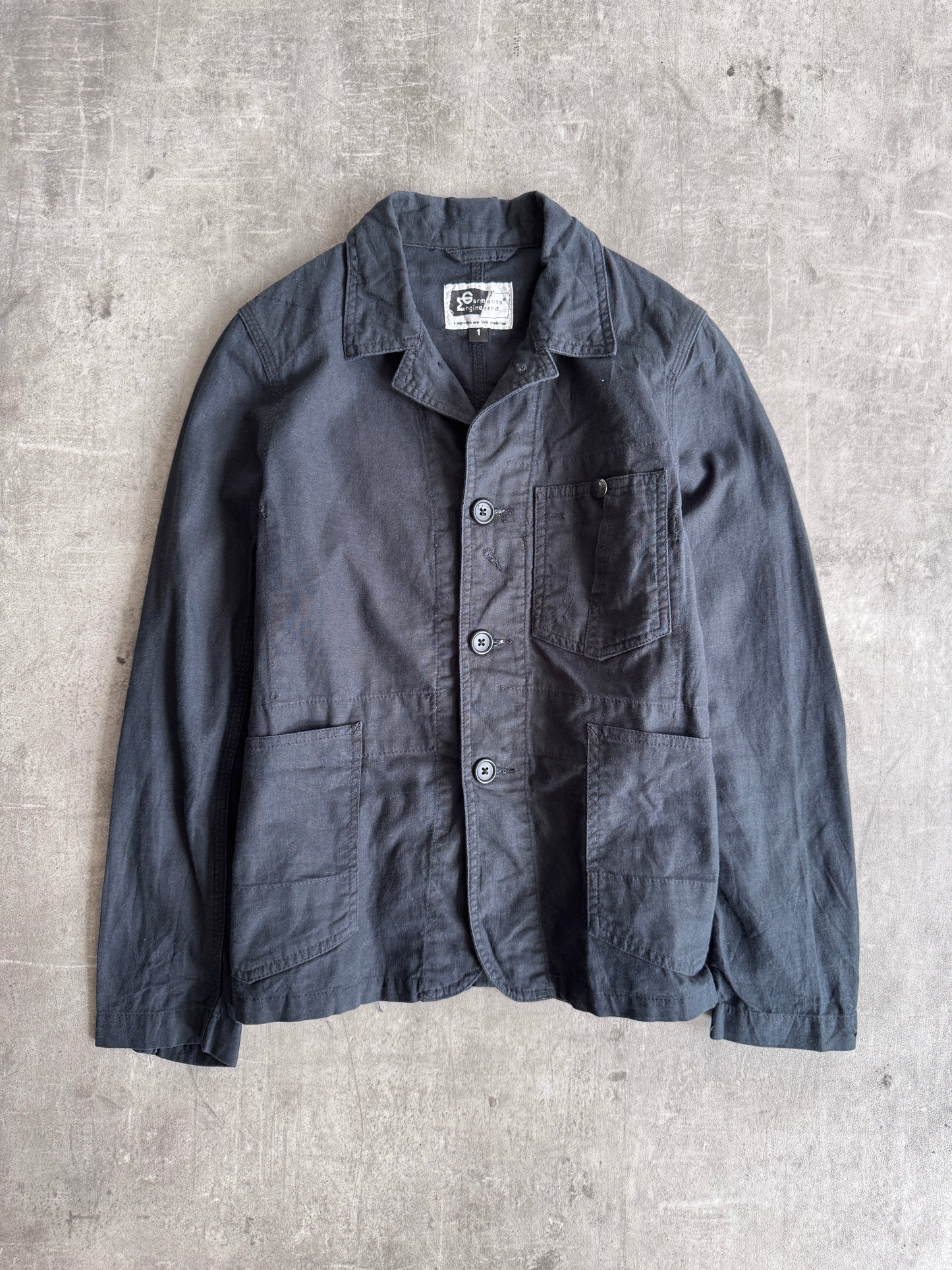 Engineered Garments Black Cotton Workwear Jacket | Extra Small, Multicoloured